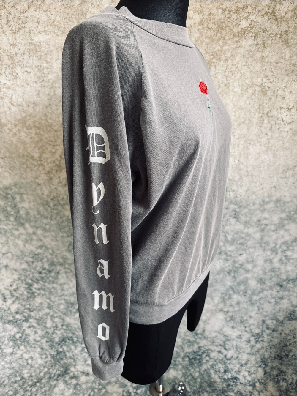 Wildfox Dynamo Embroidered Rose Long Sleeve - L